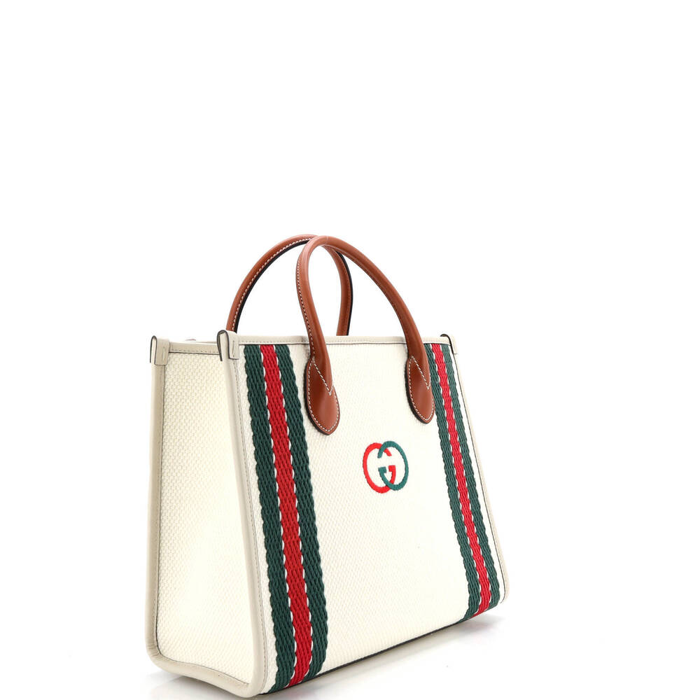 Gucci Medium Interlocking G Web Tote Embroidered … - image 2